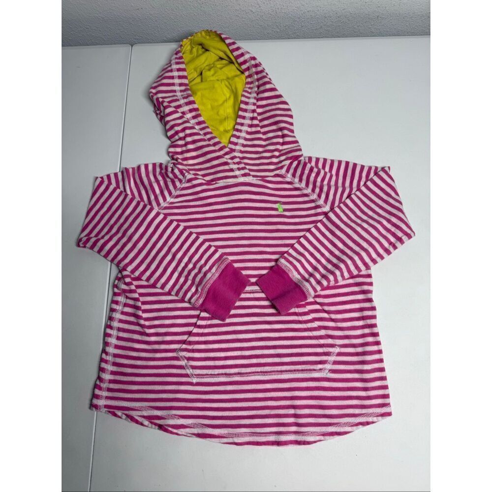 Polo Ralph Lauren Girls Cotton Striped Hoodie Pocket Long Sleeve Sz 6X See Notes